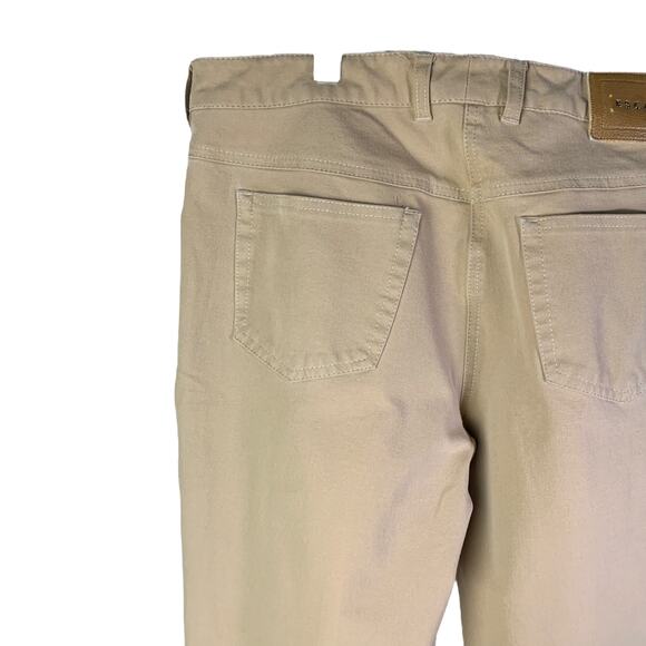 ESCADA Pants Womens 12 Light Brown Straight Leg Cotton Jeans Mid-Rise Stretch - Picture 7 of 11